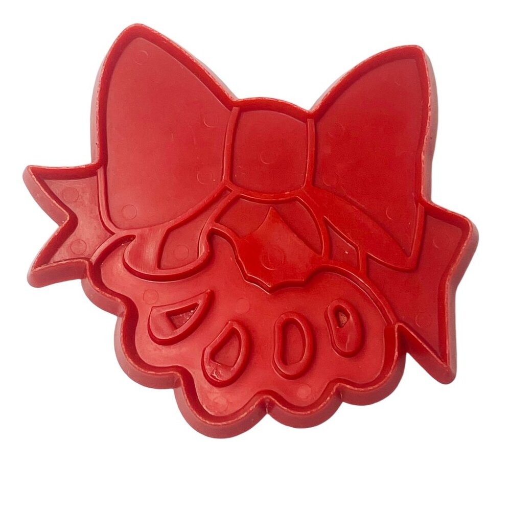 Vintage 1978 Red Bow Cookie Cutter - Five Golden Rings Holiday Imprint